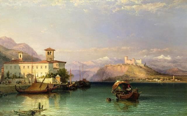 Arona And The Castle Of Angera Lake Maggiore di George Edwards Hering Arona And The Castle Of Angera Lake Maggiore di George Edwards Hering
