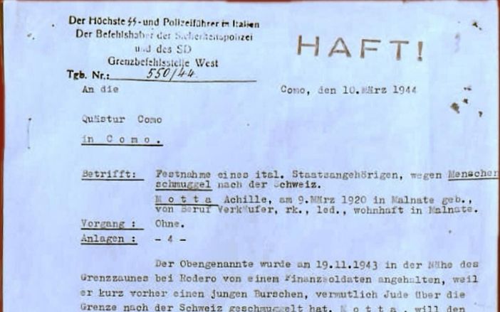 Il documento originale in tedesco dell'interrogatorio del partigiano di Varano Borghi Achille Motta ritrovato per caso