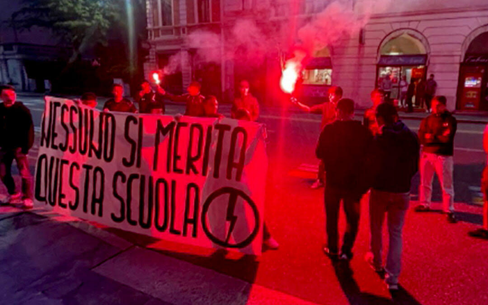 La manifestazione di protesta degli studenti