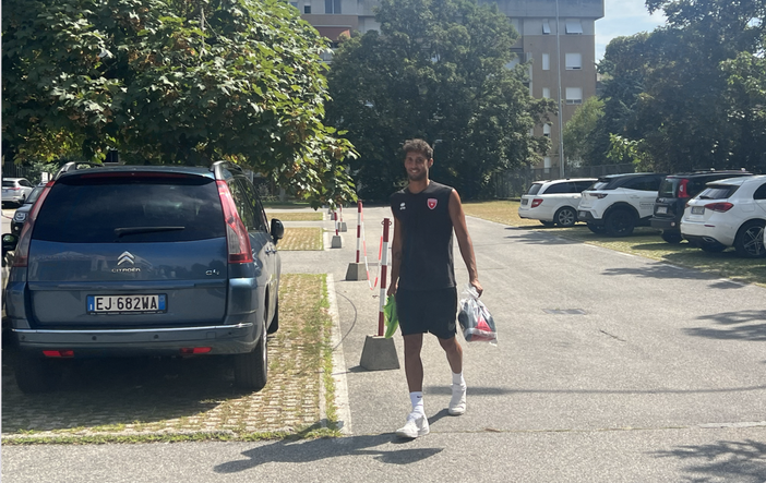 Davide Moretti al suo arrivo al Campus