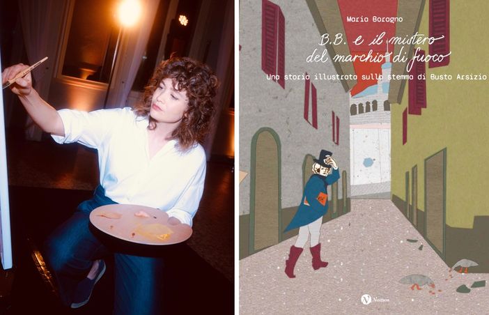 Maria Boragno e la copertina del libro Maria Boragno e la copertina del libro