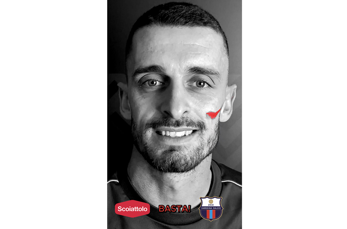 Nella foto uno dei protagonisti del filmato: il capitano della Varesina Calcio, Marco Gasparri