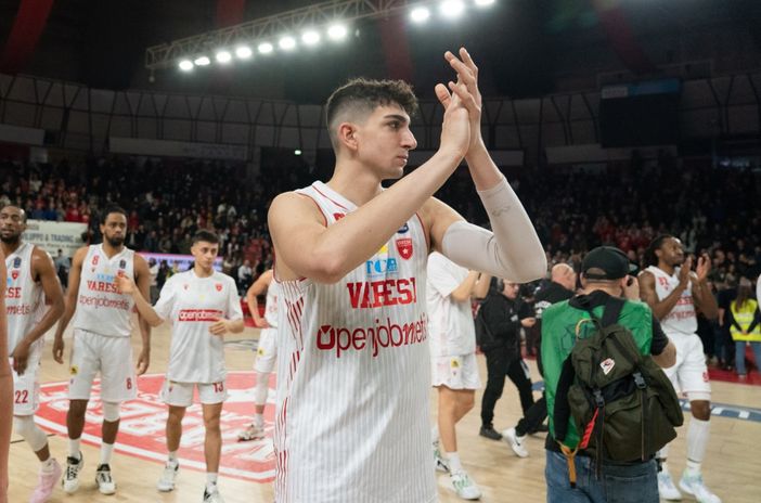 Guglielmo Caruso, pivot napoletano della Openjobmetis Varese (foto Fabio Averna)