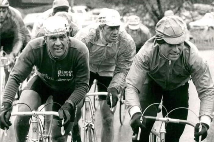 Silvano Contini con Bernard Hinault Silvano Contini con Bernard Hinault