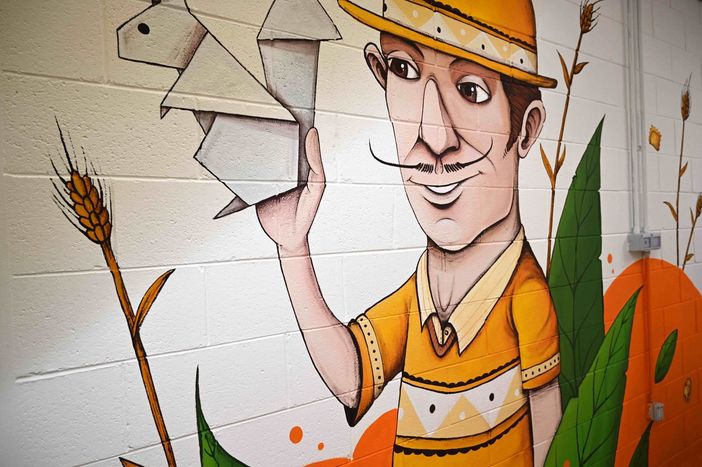 Il murales realizzato all'interno dell'azienda Scoiattolo Il murales realizzato all'interno dell'azienda Scoiattolo