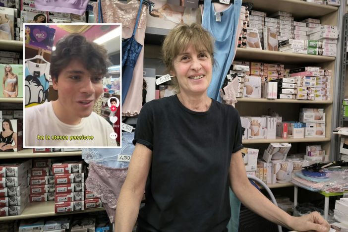 Un tiktoker da 3 milioni di follower "irrompe" in una storica merceria di Busto: «Voglio darti visibilità»
