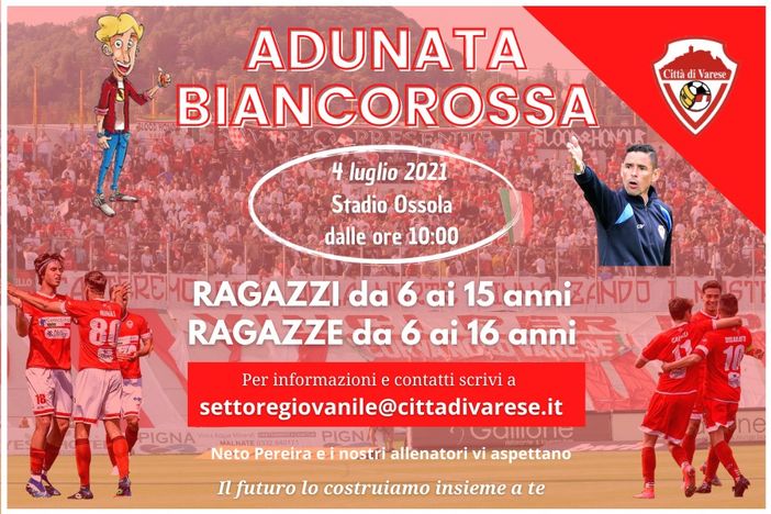 Il Città di Varese lancia il settore giovanile: domenica 4 luglio "adunata biancorossa" al Franco Ossola