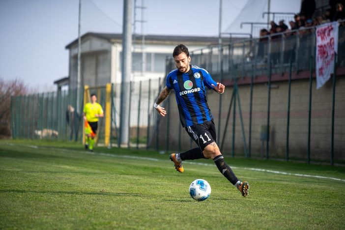 Torraca uomo in più della Solbia con 9 gol. Domani rientro il gemello Scapinello che finora di reti ne ha realizzate 11 (foto Samuele Lucchi - Solbiatese Calcio 1911)