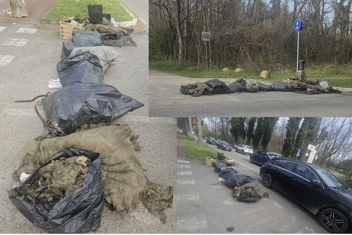 Scia di rifiuti in viale Gabardi a Busto: «Uno spettacolo intollerabile, aiutateci a scovare gli incivili»