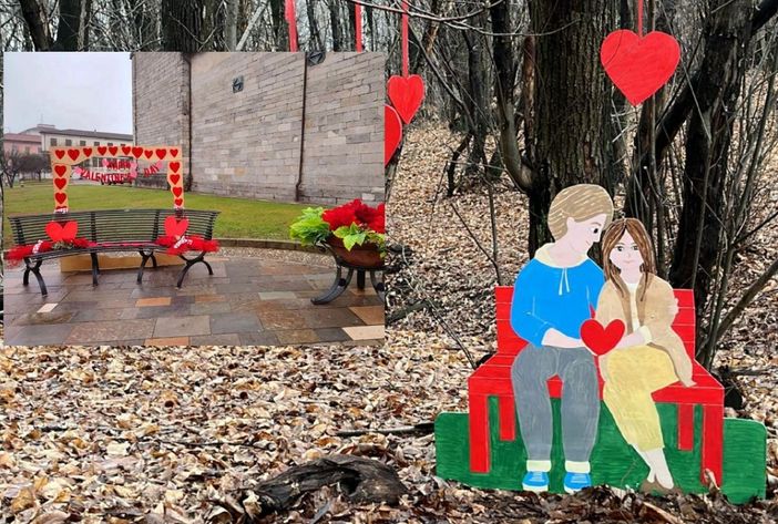 Brebbia paese degli innamorati con le panchine al Laghetasc e in piazza