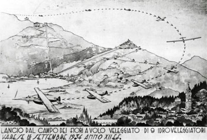 LA VARESE NASCOSTA. Quel lancio dal Campo dei Fiori con ammaraggio sul lago datato 16 settembre 1934