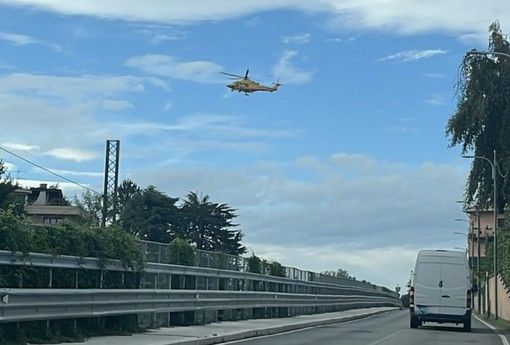 L'elisoccorso sul posto dell'incidente