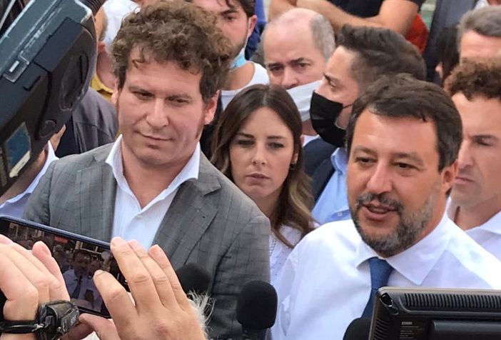 FOTO e VIDEO. Matteo Salvini da piazza XX Settembre: «Cinque anni di nulla, Galimberti fa bene ad aver paura»