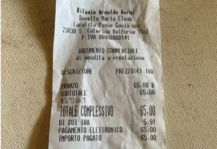 Quando a 2500 metri mangi tanto, bene e ti fanno pagare (poco) con la carta di credito