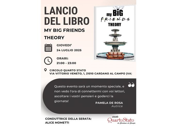 Da Friends a Big Bang Theory: l’amicizia in Tv diventa un libro. A Cardano arriva Pamela De Rosa Da Friends a Big Bang Theory: l’amicizia in Tv diventa un libro. A Cardano arriva Pamela De Rosa