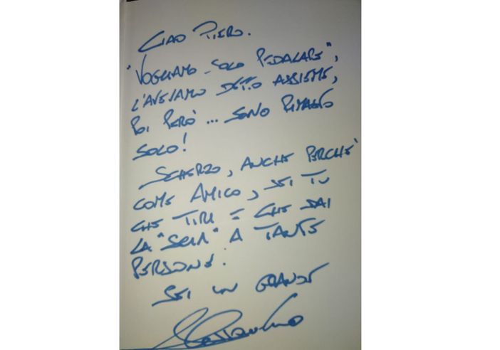 FORZA ALEX. In un bigliettino postato da Roberto Bof c'è tutta la forza di Zanardi: «Vogliamo solo pedalare assieme»