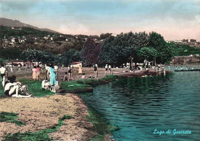 Il lago di Varese a Gavirate in una storica cartolina (foto da La Varese Nascosta)
