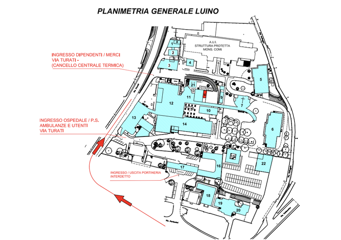 Ospedale di Luino: dal 16 al 18 marzo modifiche temporanee agli accessi per attività di cantiere