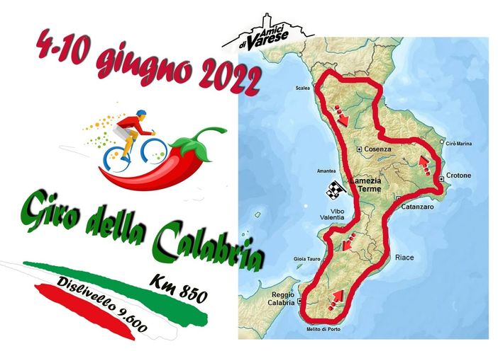 Catene oliate e gambe pronte: gli “Amici di Varese” inforcano la bici e pedalano in Calabria Catene oliate e gambe pronte: gli “Amici di Varese” inforcano la bici e pedalano in Calabria