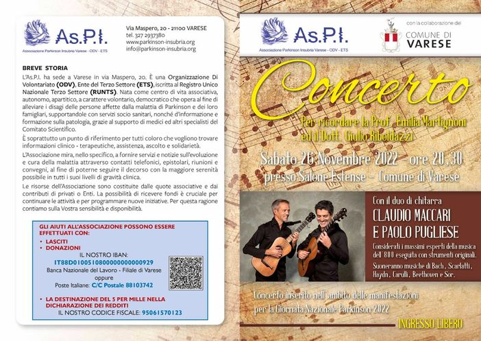 Sabato 26 novembre anche a Varese si celebra la Giornata nazionale Parkinson