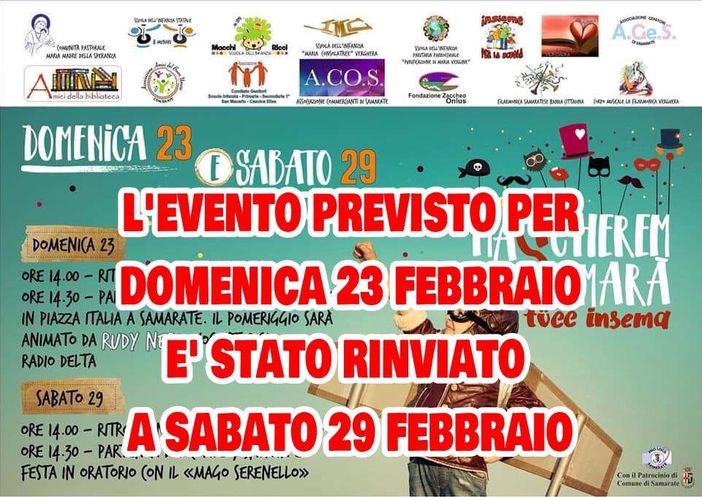 A Samarate rinviato il carnevale a titolo precauzionale. A Luino stop allo screening in piazza A Samarate rinviato il carnevale a titolo precauzionale. A Luino stop allo screening in piazza