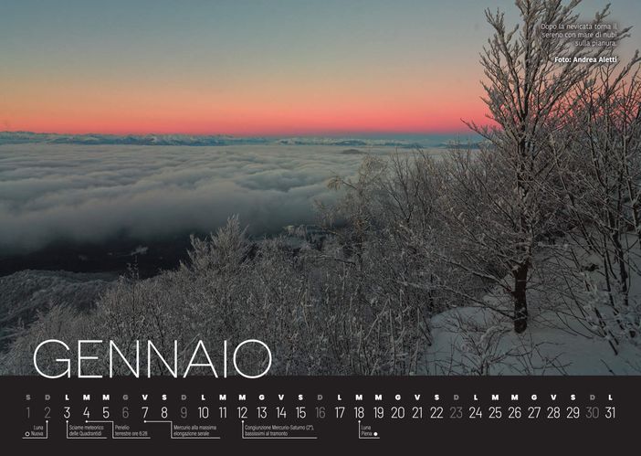 Gennaio 2022 sul magnifico calendario dell'Osservatorio Astronomico di Campo dei Fiori Gennaio 2022 sul magnifico calendario dell'Osservatorio Astronomico di Campo dei Fiori