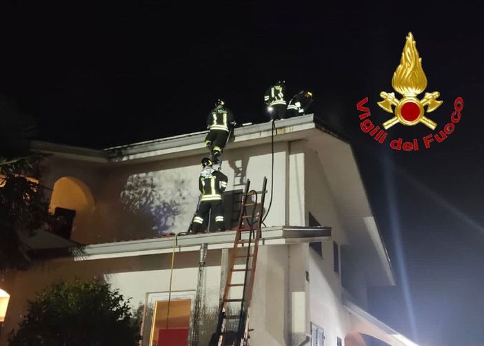 Incendio nella notte, intervento dei vigili del fuoco a Olgiate Olona Incendio nella notte, intervento dei vigili del fuoco a Olgiate Olona