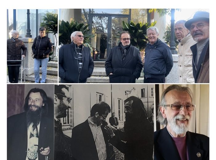 Alcuni momenti della commemorazione informale di oggi e immagini di Modesto ieri e oggi