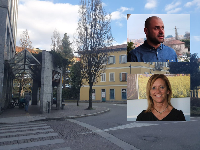 Piazza Garibaldi. Nei riquadri, Matteo Sabba e Laura Rogora