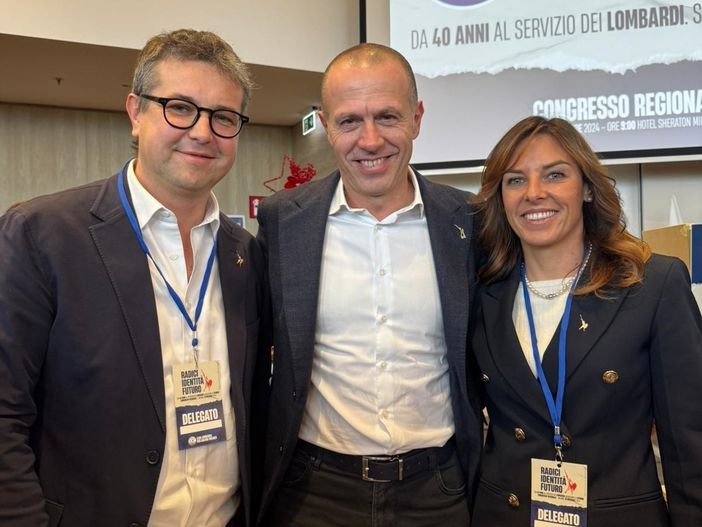 Cassani e Tovaglieri con, in mezzo, il segretario lombardo della Lega Romeo Cassani e Tovaglieri con, in mezzo, il segretario lombardo della Lega Romeo