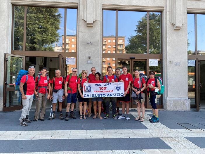 Il Gruppo CAI, pronto a partire dalla Stazione Centrale di Busto Arsizio