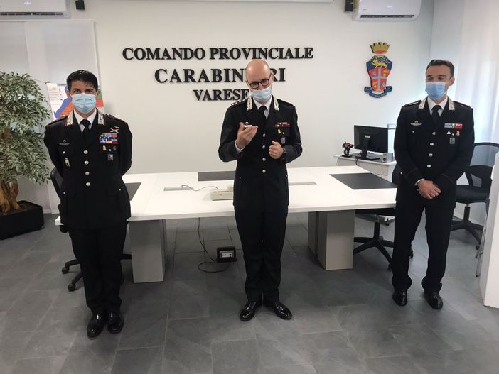Da sinistra: il tenente colonnello Ninni, il comandante provinciale Piasentin e il maggiore Pirrera