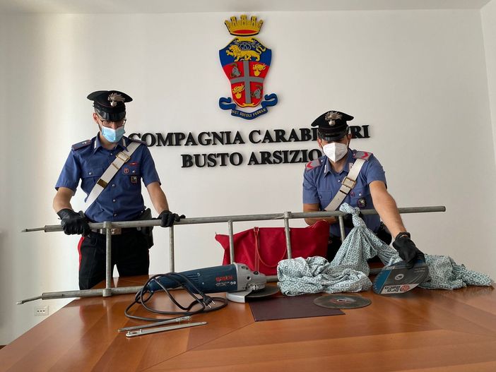 Busto, scassina la cassaforte armato di flessibile. Ladro "scalatore" inseguito e arrestato dai carabinieri