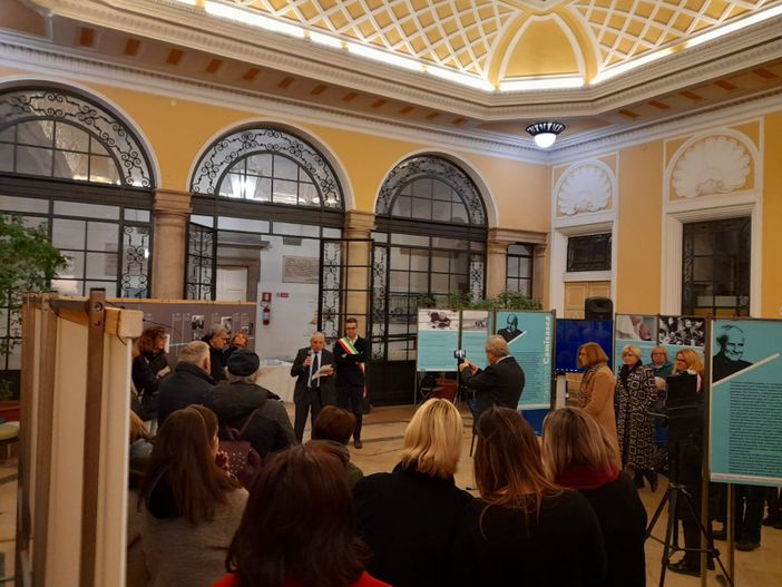 Inaugurazione della mostra a palazzo Borghi