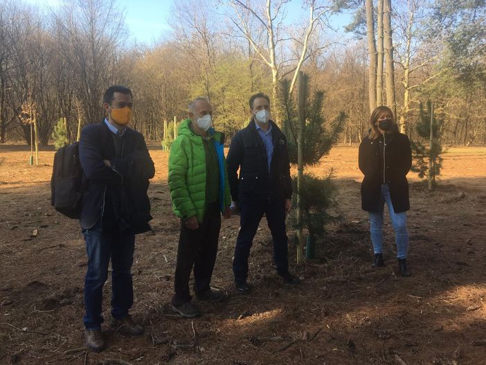 Da sinistra Lorenzo Radice, Mario Paganini, Davide Turri e Laura Rogora