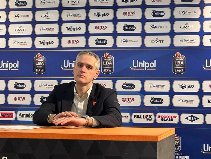 Coach Kastritis nel dopo partita a Trento
