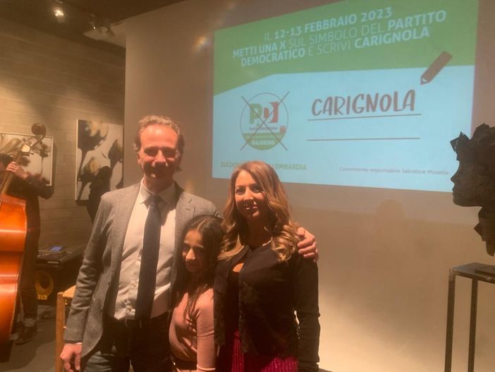 Luca Carignola insieme alla sua famiglia