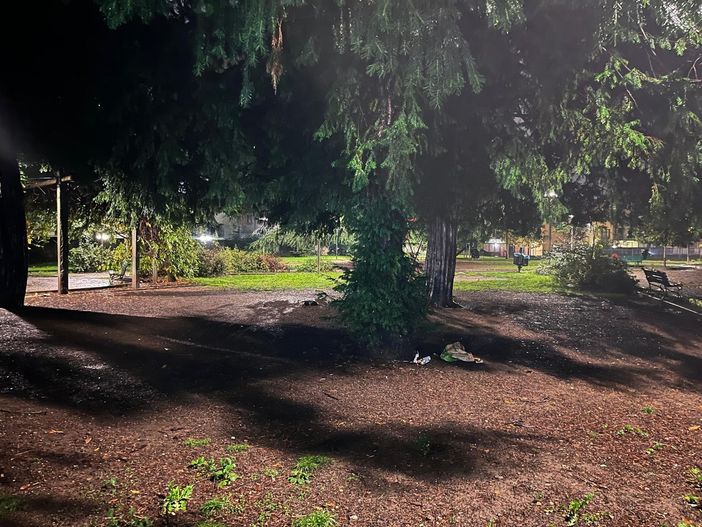 Il Parco Perelli sotto la pioggia di ieri sera