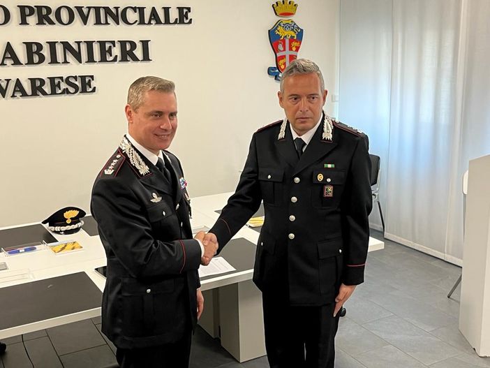 Il tenente colonnello Andrea Poletto (a destra) insieme al comandante provinciale dell'Arma, colonnello Marco Gagliardo