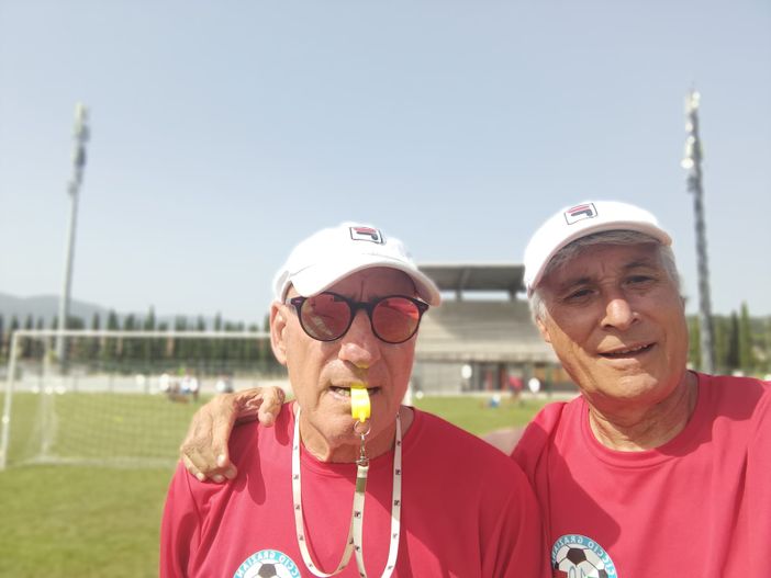 Ciccio Graziani insieme all'ex portiere Renato Copparoni