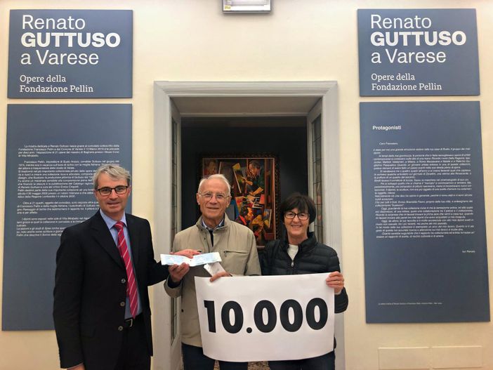 Sono una coppia di Luvinate i visitatori numero 10mila della mostra di Guttuso Sono una coppia di Luvinate i visitatori numero 10mila della mostra di Guttuso