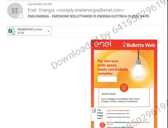Il fac simile della finta mail di Enel utilizzata dai truffatori Il fac simile della finta mail di Enel utilizzata dai truffatori