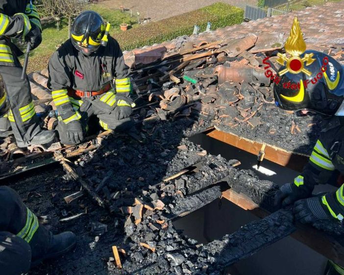 I vigili del fuoco sul posto