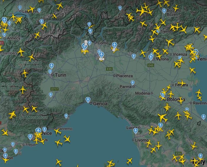 immagine da Flightradar24