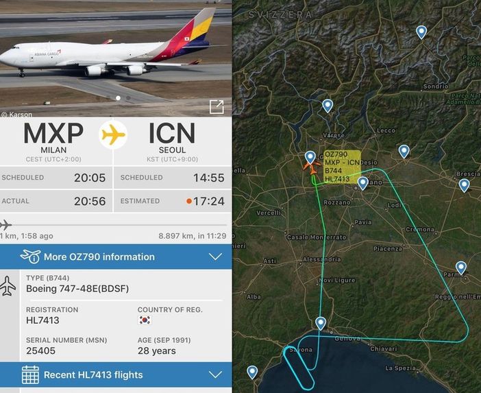 Volo Malpensa-Seul in difficoltà sopra il mar Ligure: attivata la procedura d'emergenza Volo Malpensa-Seul in difficoltà sopra il mar Ligure: attivata la procedura d'emergenza