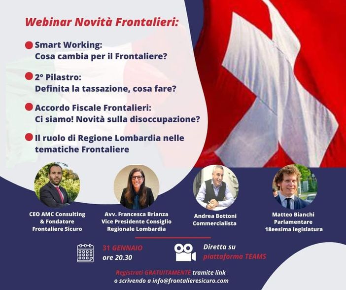 Frontalieri, martedì un webinar gratuito per scoprire tutte le ultime novità