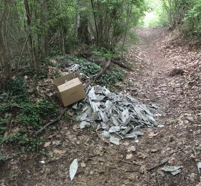 L'amianto nei boschi tra Laveno e Leggiuno? Dopo 18 giorni è ancora lì... L'amianto nei boschi tra Laveno e Leggiuno? Dopo 18 giorni è ancora lì...