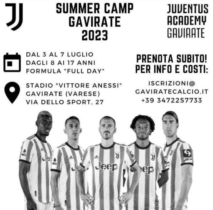 Un’estate con la Juventus grazie al “Summer Camp Gavirate”