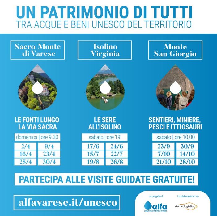 Nei beni Unesco con Alfa: si parte domenica