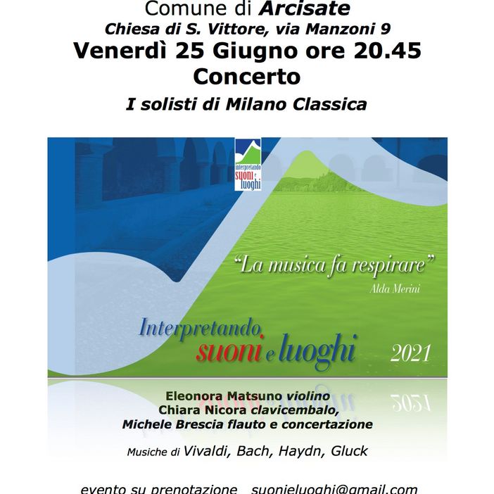 Parte da Arcisate la tredicesima edizione di "Interpretando Suoni e Luoghi"